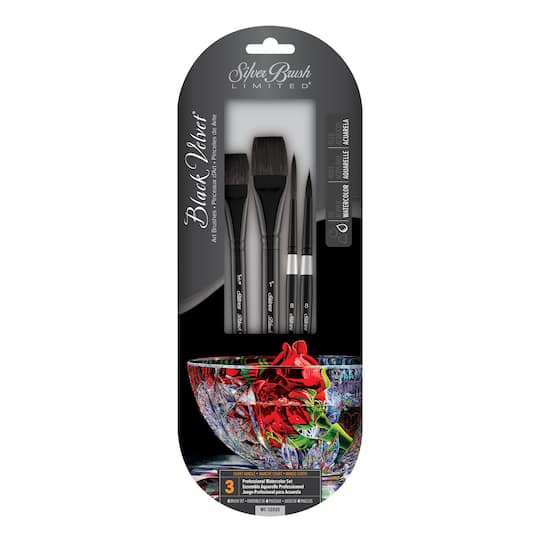 Silver Brush Limited Black Velvet® 4 Piece Best Watercolor Brush Set